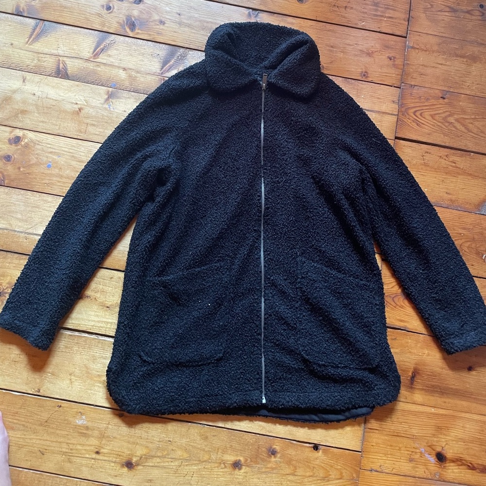 fuzzy zip up sweater/jacket